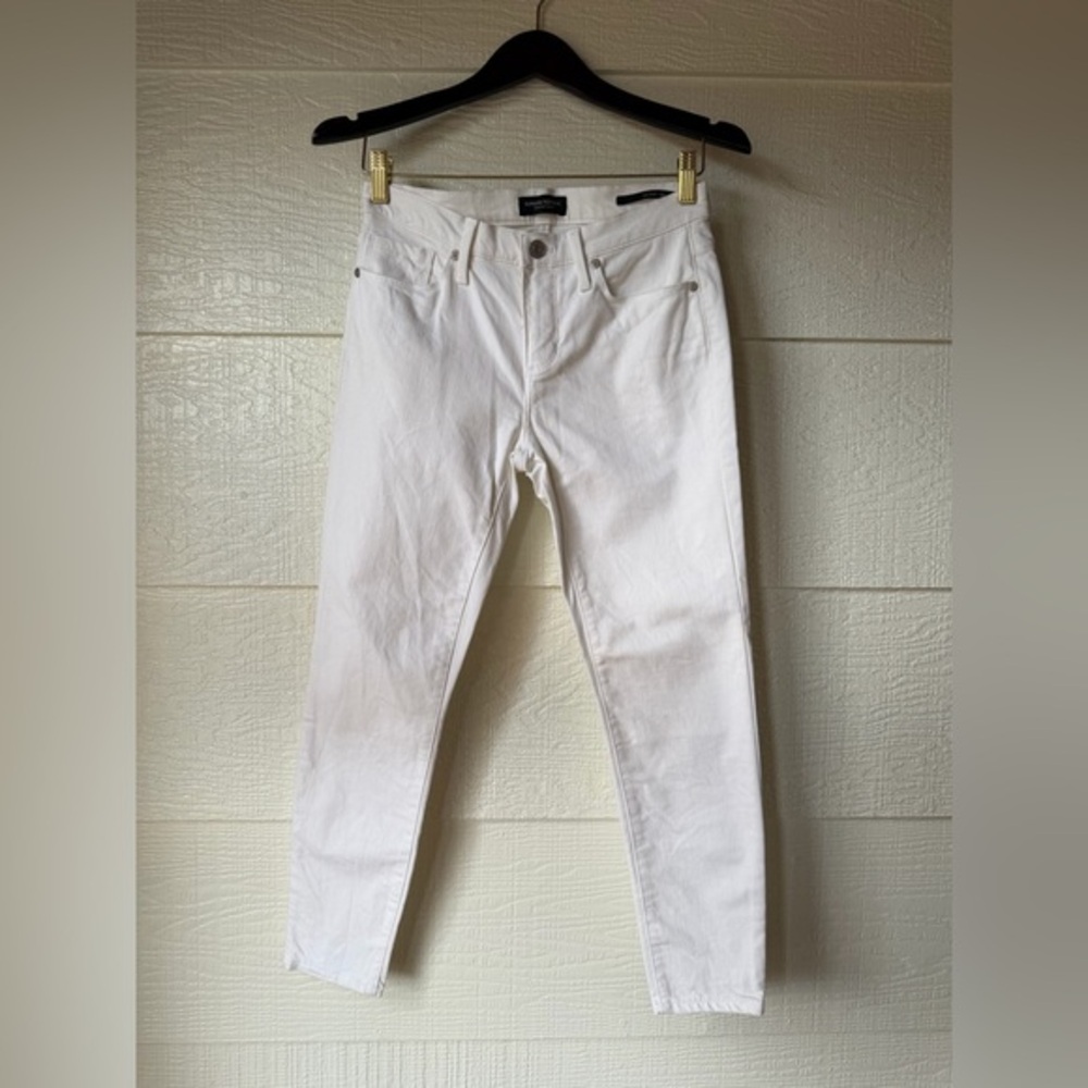 Banana Republic White Skinny Jeans Mid Rise Premium Denim 26P
